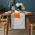 thumbnail image 4 of Orange Gray Abstract Table Runner 13x90 inch Watercolor Graffiti Art Cotton Linen Dining Table Runner Ideal for Dresser Kitchen Coffee Tables - Machine Washable, 4 of 9