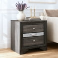 thumbnail image 7 of Leovanni Modern Elegant Nightstand with 3 Drawers Gray, 7 of 7