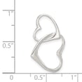 thumbnail image 2 of Auriga Fine Jewelry 925 Sterling Silver Double Heart Pendant (L- 21mm, W-15mm) for Women, 2 of 6