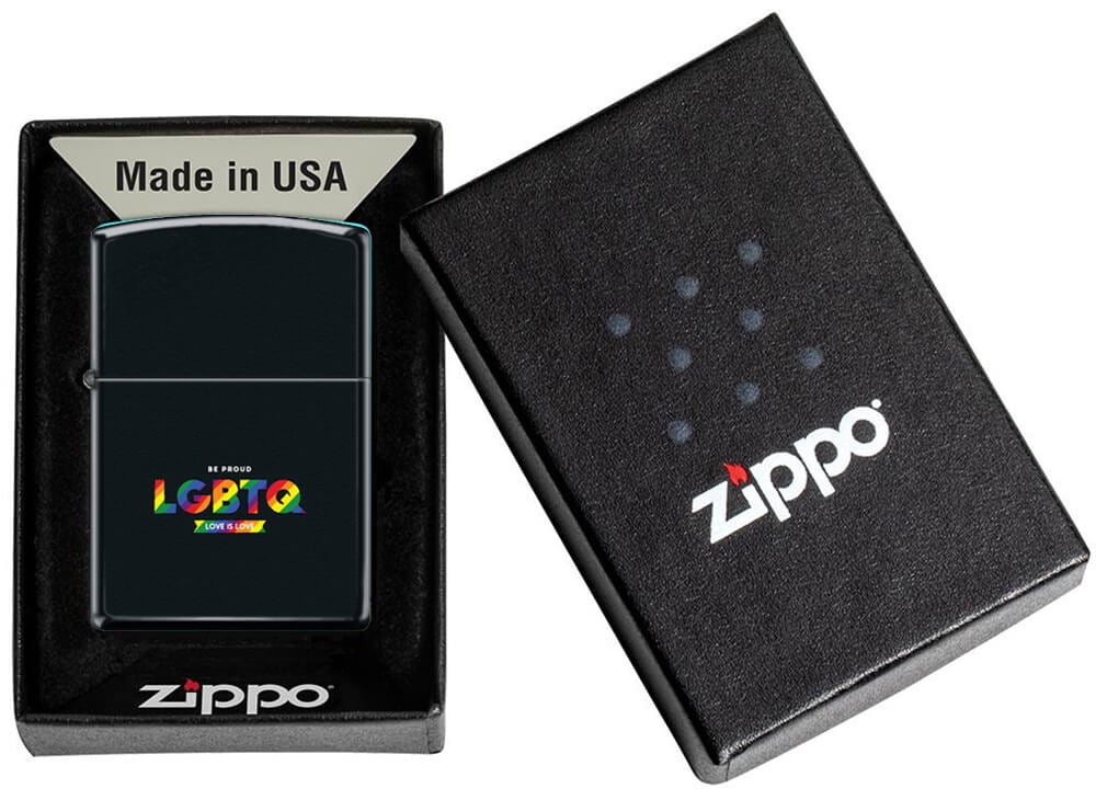 Be Proud LGBTQ Love is Love - Black Matte Zippo Lighter