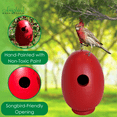 thumbnail image 2 of Songbird Essentials Wren Bird House, Red Wooden Egg Birdhouse, 2 of 6