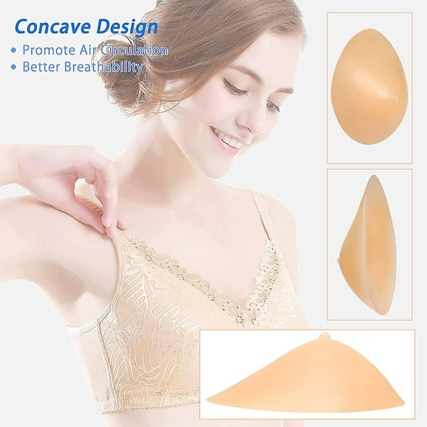 Silicone Breast Forms Mastectomy Prosthesis Crossdress Transvestite Bra  Enhancer Inserts One Piece A B C D Cup300g-B 