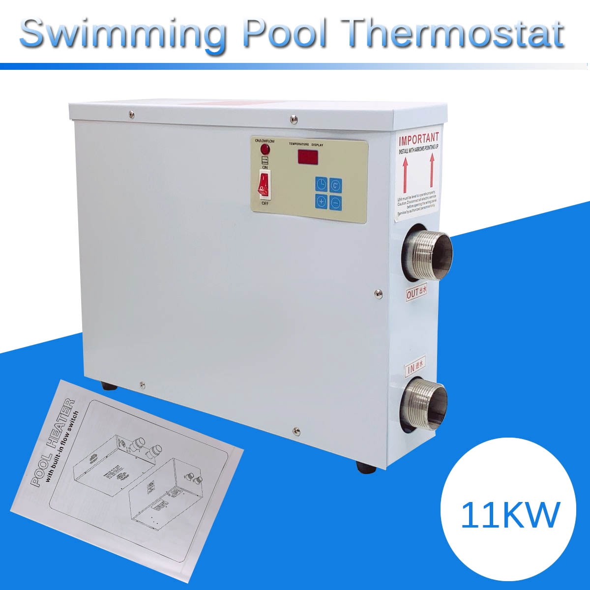 YILIKISS 11KW 220V Pool Heater Thermostat Swimming Pool SPA Hot Tub