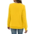 thumbnail image 3 of Lumtrix V Neck Sweatshirt Women Pocket No Hood Oversized Pullover Casual Soft Long Sleeve Tops Fall Clothes With Pockets Yellow S, 3 of 5