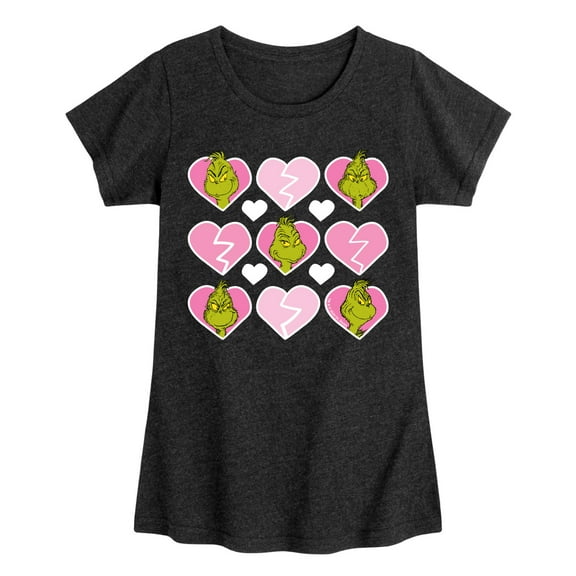 The Grinch - Grinch Broken Heart Grid - Toddler & Youth Girls Short Sleeve Graphic T-Shirt