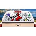 thumbnail image 2 of SignMission Skull and Stars Rear Window Graphic Back Truck Decal View Thru Vinyl, 16" X 54",, 2 of 4