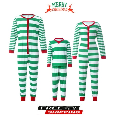 

Gueuusu Matching Family Pajamas Sets/Onesie Pajama Christmas PJ s Holiday Nightwear with Long Pants/Button Jumpsuit Sleepwear