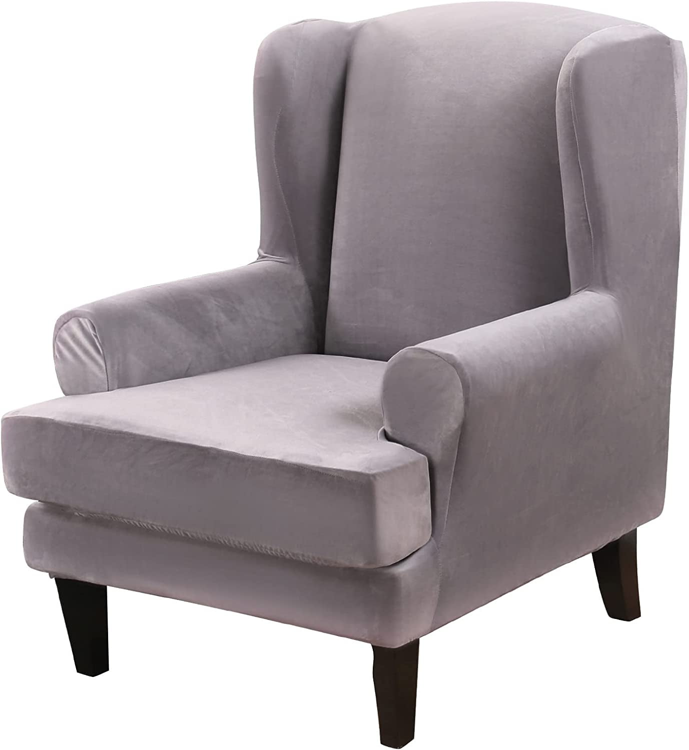 SHANNA Wingback Chair Slipcovers 2Piece Stretch Fabric Wing Chair