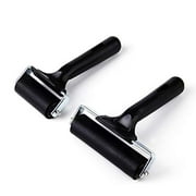 2Pcs Rubber Roller Brayer Rollers Hard Rubber 3.8 and 2.2 Inch for Printmaking (Black) by HRLORKC