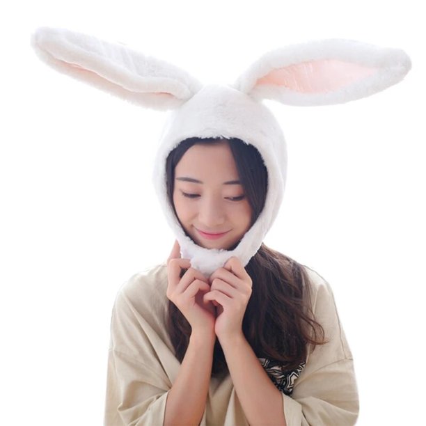 Sombrero con capucha y orejas de felpa para hombre y mujer, accesorio para disfraz de conejo, Cosplay oriental, accesorios para fiesta de Halloween
