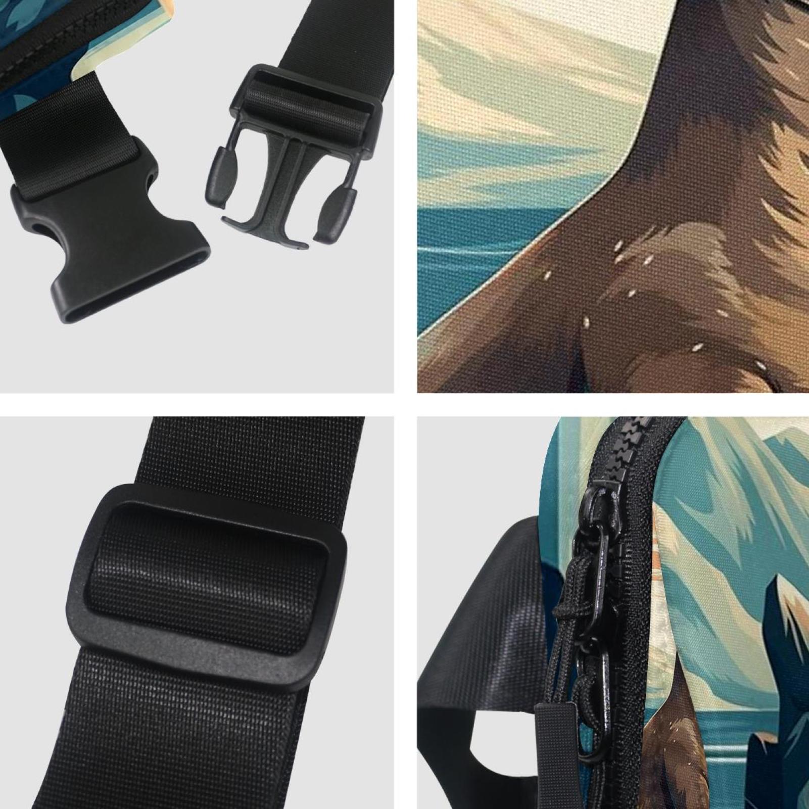 Christmas elk Lightweight Adjustable Crossbody Bag with Extension Strap - Unisex Fanny Pack