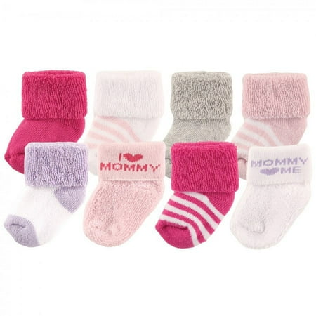 UPC: 0660168280388 | Luvable Friends Baby Girl Newborn and Baby Terry Socks Pink Mommy 6-12 Months