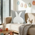 thumbnail image 6 of 18x18 Inch Easter Pillow Covers, 3D Embroidered Velvet Bunny Rabbit Throw Pillowcase for Sofa Couch Bedroom Decor, Spring Home Decoration Cushion Case, Bunny Rabbit Pillow Covers, 6 of 6