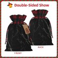 thumbnail image 2 of Disketp Black Marble Texture Abstract Drawstring Christmas Bags, Xmas Gift Bags, Christmas Wrapping Bags, Xmas Goodie Bags, Party Favor Bags-Black, 2 of 8