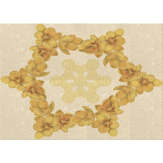 Ahgly Company Machine Washable Indoor Rectangle Transitional Khaki Gold Area Rugs, 7' x 10'