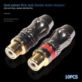 thumbnail image 1 of 10 Uds RCA terminales adaptador de vídeo chapado en oro conector de soldadura JShteea  Nuevo, 1 of 9