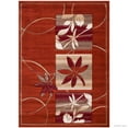 thumbnail image 2 of Allstar Orange Flowers Floral Design Modern Geometric Area Rug (3' 9" x 5' 1"), 2 of 7