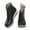Black, variant on Wedges Heels Boots for Women Elastic V Cut Round Toe Embroidery Ankle Booties Back Zipper Fall Boots