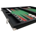 thumbnail image 4 of Wycliffe Brothers 23-inch Backgammon Set with 1.75-inch Nickel Checkers - Black Case with Green Field - Prestige Class, 4 of 12