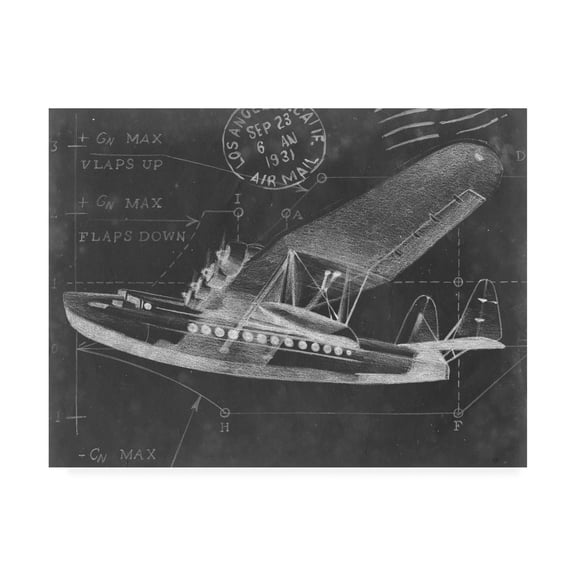 Trademark Fine Art 'Flight Schematic Iii' Canvas Art by Ethan Harper