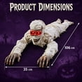 thumbnail image 3 of Sahpxhe Halloween Decorations Outdoor Ghost Decor, Crawling Mummy Prop with Voice Control Red Glowing Eyes Scary Sounds for Yard Party Decor White, 3 of 5
