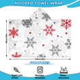 thumbnail image 2 of Multicolor Christmas Snowflake Pattern Hooded Bath Towel，60"x35" for Ages 3 To 12 Kids, Quick Dry Lightweight Soft Microfiber Hood Beach Towel Cover Up for Kids, 2 of 7