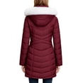 thumbnail image 3 of Wantdo Women's Winter Coat Warm Winter Jacket Recycled Waterproof Jacket Outerwear Coat Wine Red M, 3 of 11