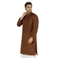 thumbnail image 3 of Atasi Cotton Kurta Solid Ethnic- Festive Long Shirt W/ Pintuck Traditional Indian Wear For Men's, 3 of 7