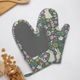 thumbnail image 4 of Hirioo Retro Bunny Floral for Silicone Oven Mitts for BBQ, Baking, Cooking, Set of 2, Heat Resistant 260℃, Non-Slip Kitchen Essentials, 4 of 6