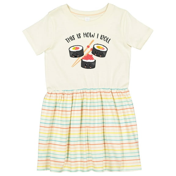 Inktastic Kawaii How I Roll Sushi Girls Toddler Dress