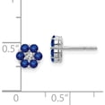 thumbnail image 4 of 10K White Gold Polished Sapphire And Diamond Post Earrings (Width 6) (Length 6) - Jbsp, 4 of 5