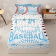 thumbnail image 2 of Homewish Ice Cream Baseball Zipper Full Size Comforter Sets with Fitted Sheet and 2 Pillowcases for Kids, Blue Cartoon Zipper Bedding Set, Polka Dots Reversible, 4-Piece, 2 of 6
