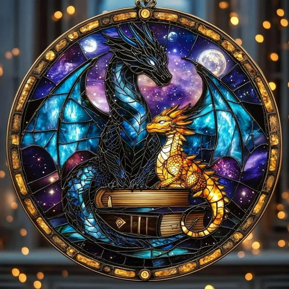 Fourth Wing Dragon Suncatcher Ornament, Onyx Storm Brave the Dark Acrylic Suncatcher, Book Lover, Xaden Riorson Suncatcher,Fourth Wing Decor
