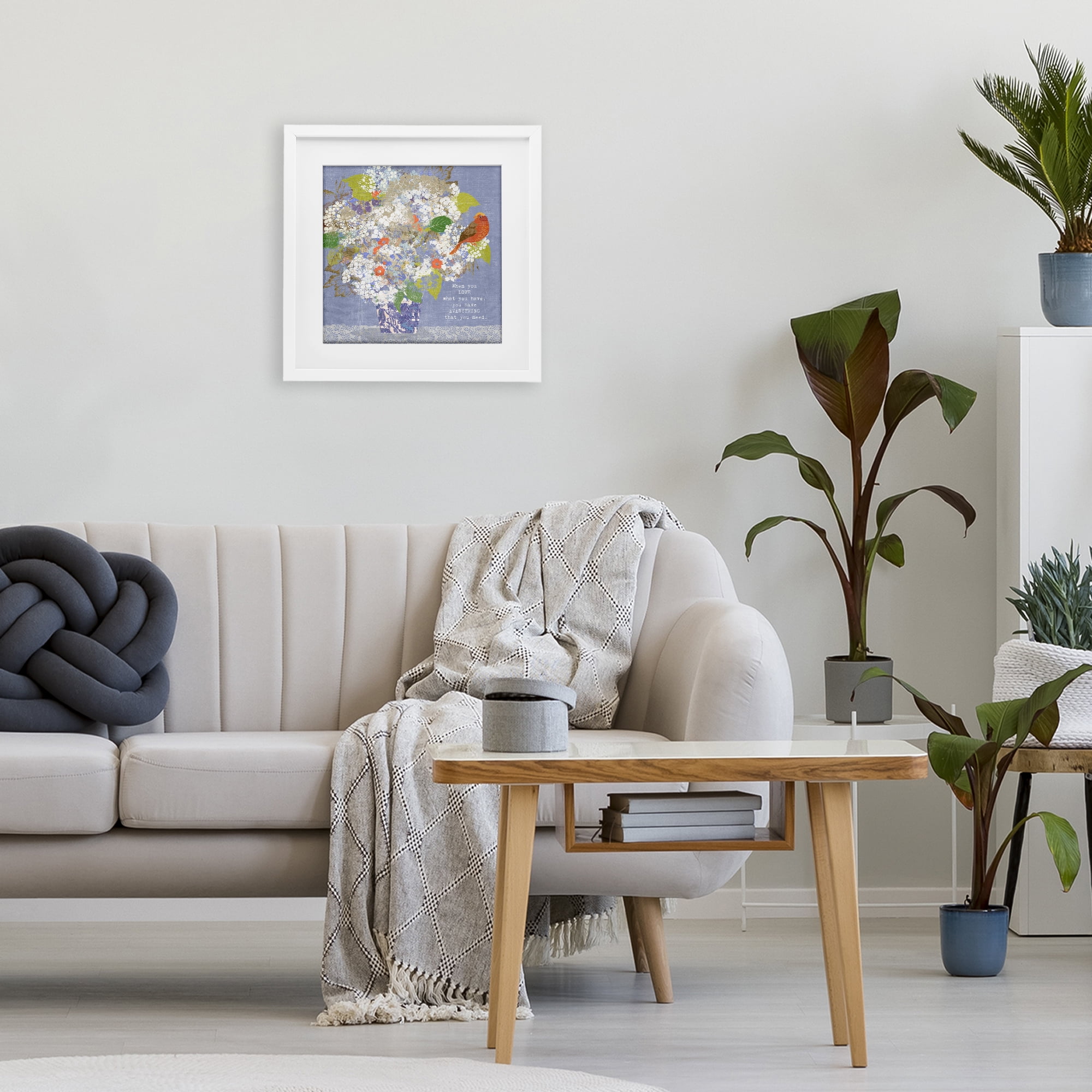 Stupell Industries Floral Inspiration On Love White Framed Print Under Glass, design by Suzanne Nicoll