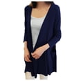 thumbnail image 1 of HBFAGFB Womens Cardigan Comfortable Long Sleeves Thin Spring Summer Jacket with Pockets Navy Size One Size, 1 of 5