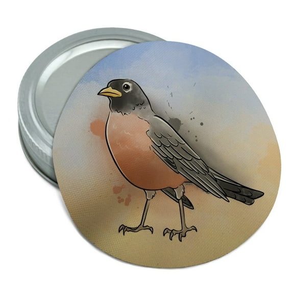 Robin Watercolor Northeastern Bird Round Rubber Non-Slip Jar Gripper Lid Opener