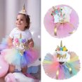 thumbnail image 2 of 3PCS Newborn Baby Girls 1st Birthday Romper Tutu Skirt Tulle Fluffy Princess Dress Unicorn Party Clothes, 2 of 7