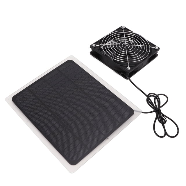 Solar Powered Ventilator, Cooling Solar Panel Fan Kit Practical Energy Saving Convenient 10W for Dog Chicken House for Outdoor