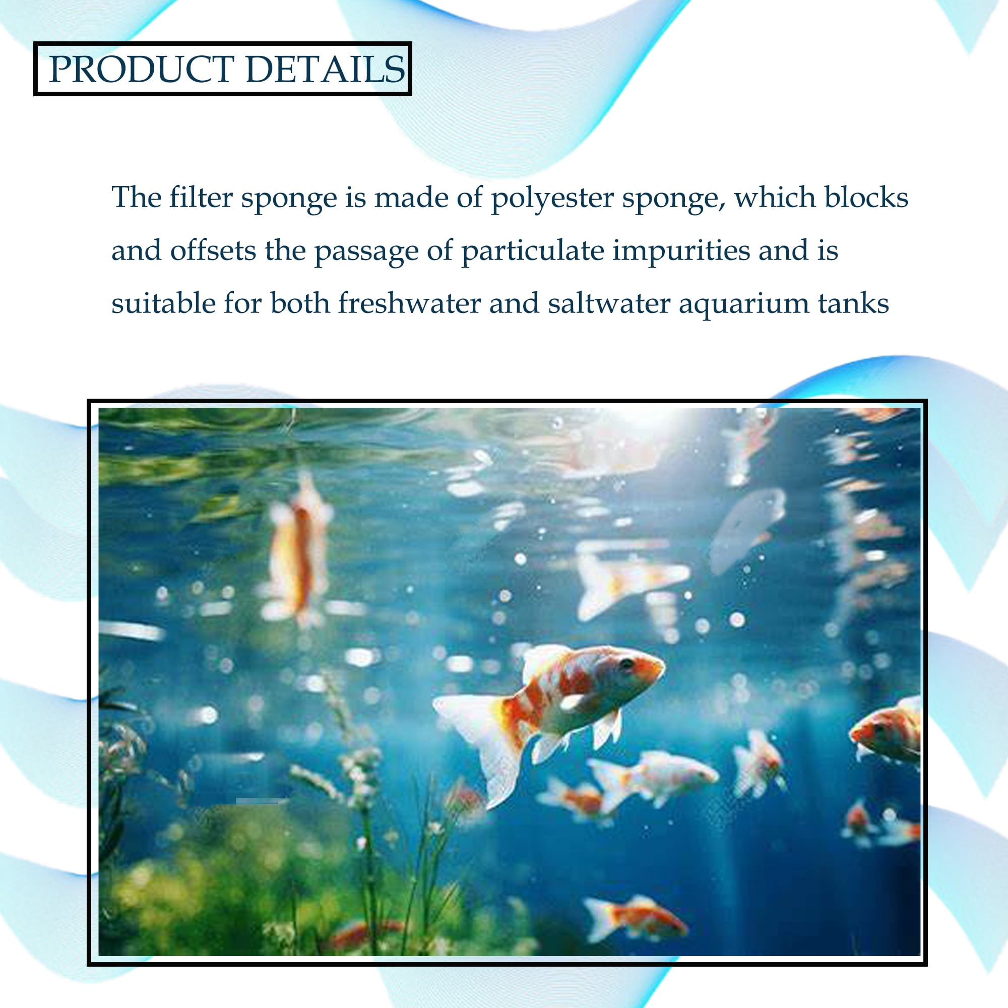 Delapan Fish Foam Bio-Filter Sponges Compatible with Canister Filters and Fluval 406, 407 Aquarium Filter Media, 12 Pack