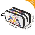 thumbnail image 4 of FORMRS Pencil Case with 3 Compartments Zipper Pouch, Elementary School Level and up, White Abstract Triangles, 4 of 8