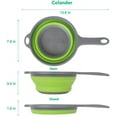 thumbnail image 4 of 2 Pack Kitchen Foldable Silicone Strainer s, Collapsible s with Handles, Space-Saver Folding Strainer for Draining Pasta, Vegetable (Green and Red)small, 4 of 6
