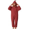 thumbnail image 5 of LEKWK Halloween Onesie Adult Funny Zip Up Cute Hooded Jumpsuit Fleece Soft Flannel Lounge Sleepwear for Cosplay Theme Party Dress Up Set, 5 of 8