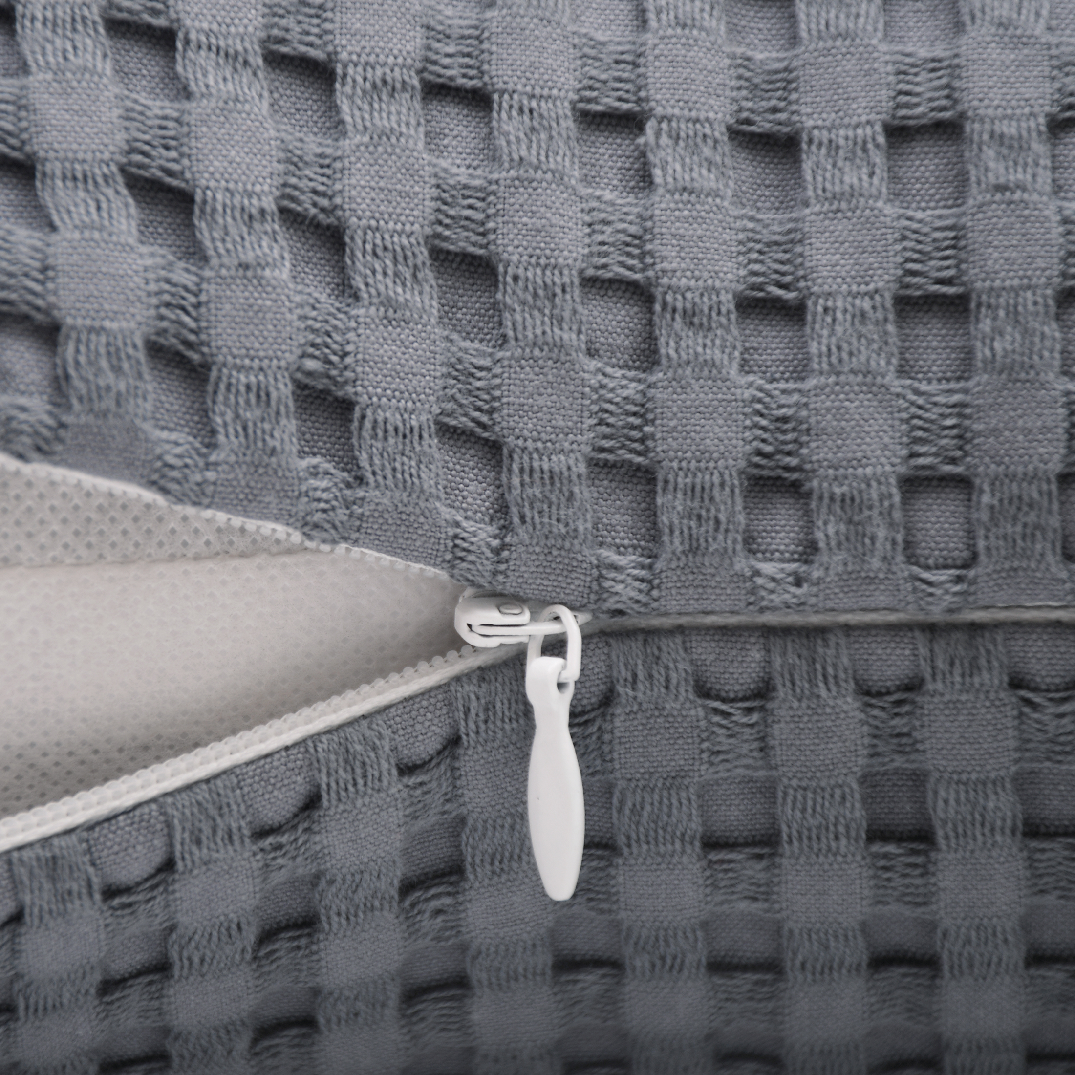 Mainstays Waffle Pillow Cover, 18" x 18", 2 pack, Soothing Grey