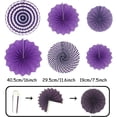 thumbnail image 2 of Fangsheng 21 Pcs Party Decoration, Purple and Lavender Hanging Paper Fans, Pom Poms Flowers for Birthday Parties, Bridal & Baby Showers, Wedding, Mermaid Party, 2 of 7