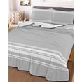 thumbnail image 2 of Grey Striped Summer Quilt Set Twin XL Size,Soft Quilted Bedding Set with 2 Pillow Shams,Luxurious White Stripes Modern Abstract Art Lightweight All Season Bedspread Coverlet for Bedroom 68"x98", 2 of 6