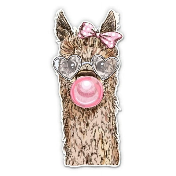 Cute Llama Girly No Drama - 3" Vinyl Sticker - For Car Laptop Water Bottle Phone - Waterproof Decal