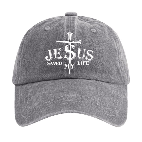 Baseball Caps For Men Women Washed Cotton Baseball Cap With Jesus Cross Print Adjustable Religious Unisex Hat For Grey A