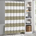 thumbnail image 3 of Brownness and White Stripe Pattern Fabric Shower Curtain Simple Style Washable Shower Curtains for Bathroom, Waterproof Bath Curtain with Hooks Home Decor 72x72in, 3 of 8