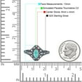 thumbnail image 4 of Art Deco Marquise Accent Ring Black Tone Paraiba Tourmaline CZ 925 Sterling Silver Size 5, 4 of 6