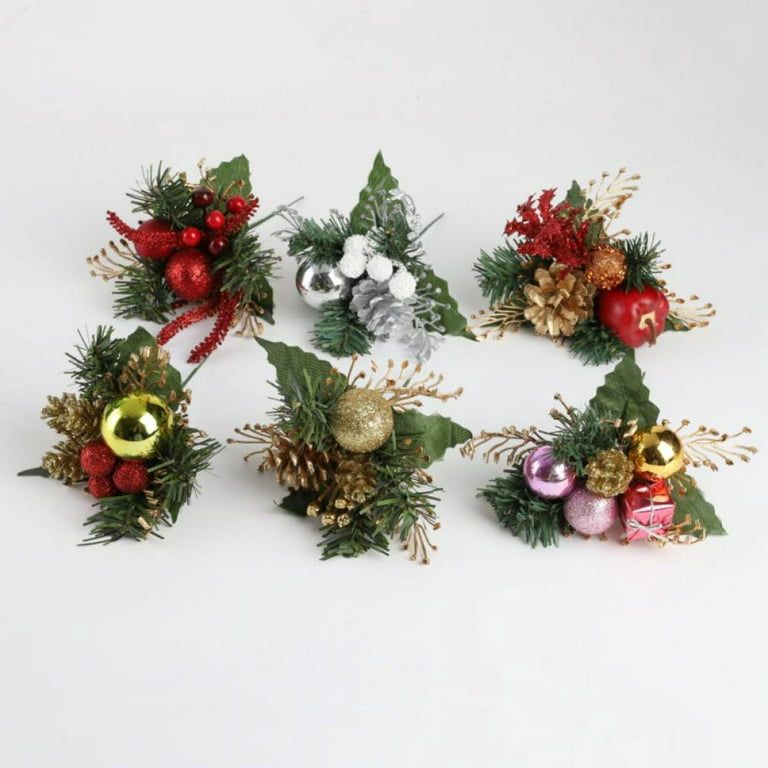 10 Pack Christmas Picks Wreath Decorations Christmas Tree Artificial Floral  Picks for Holiday Party Home 